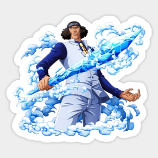 Aokiji Marine Admiral with ice sword Sticker